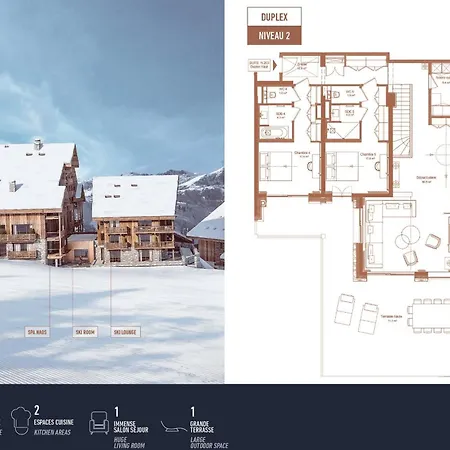 Antares Naos 203d - Huge Duplex Luxury Inski Out Apartment *